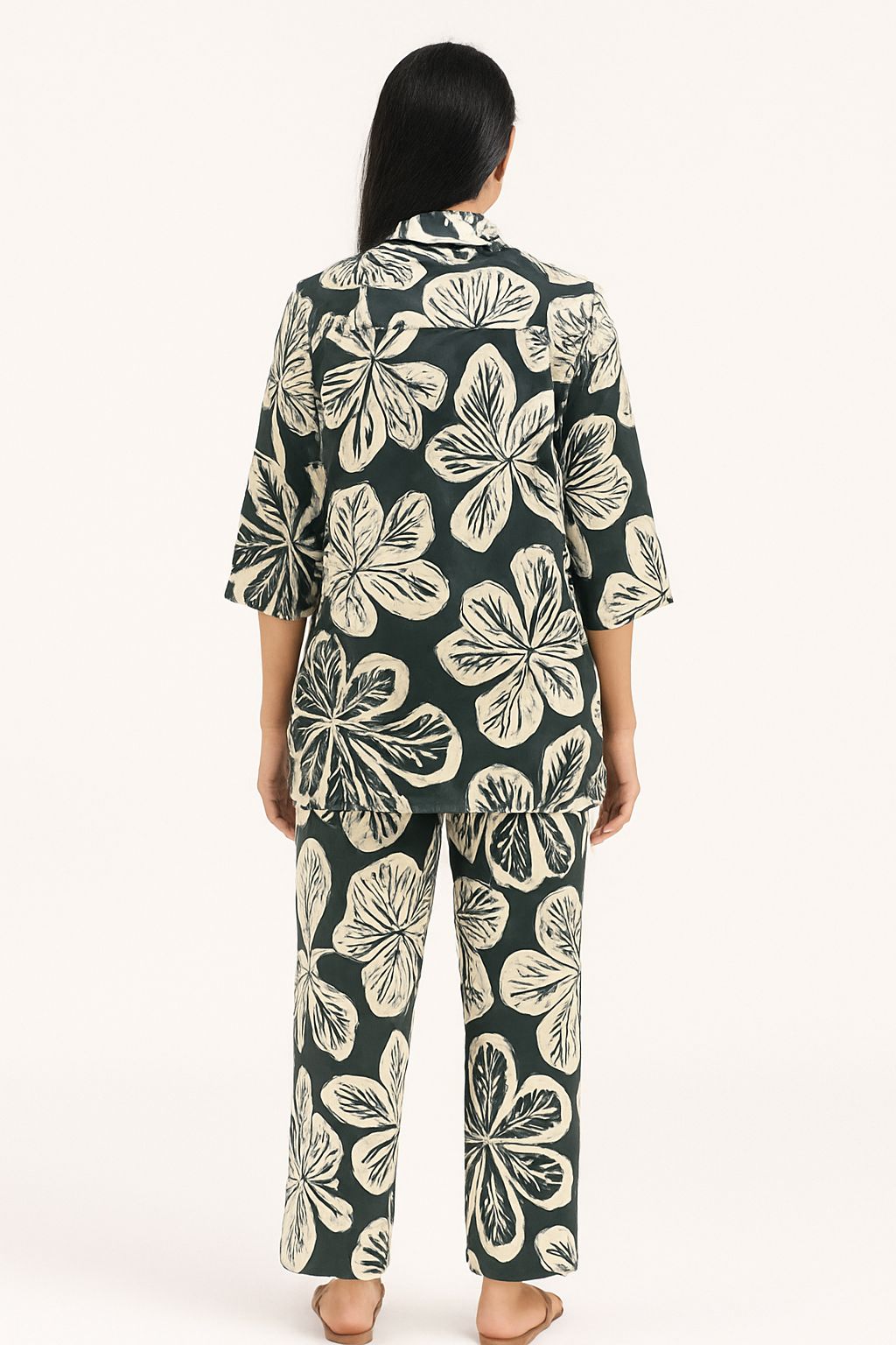 Black & White Leaf Print Co-ord Set