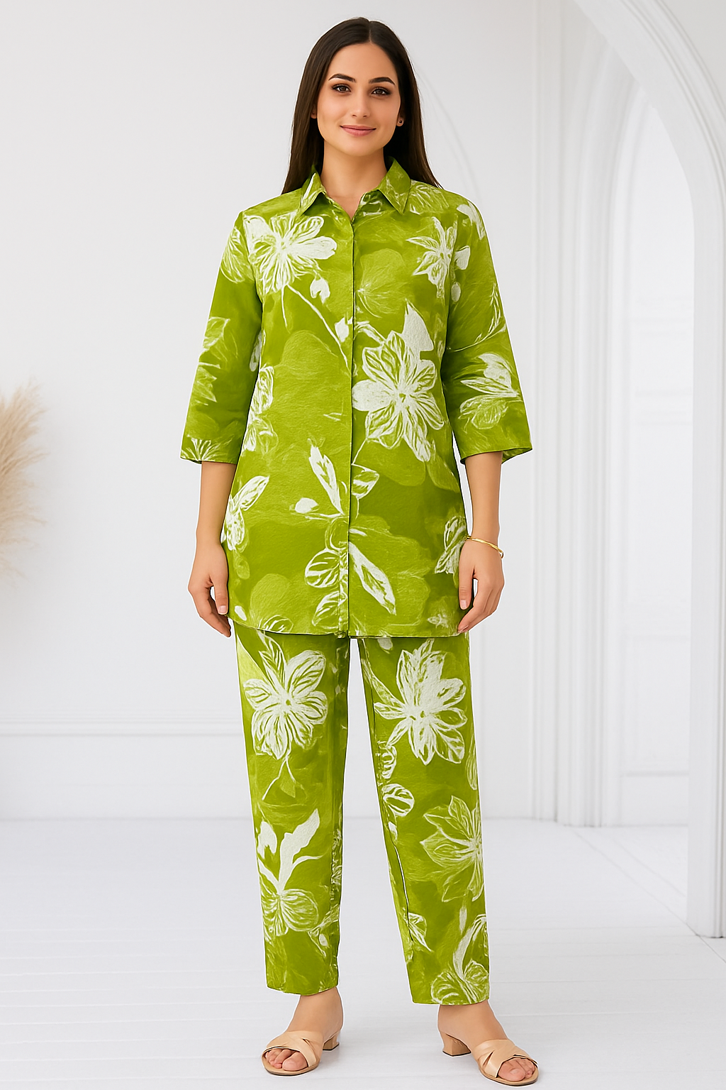 Women’s Rayon-Cotton Floral Print Co-ord Set